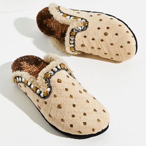Free People Textile Damon Cozy Mules Size 7.5 - Picture 1 of 9